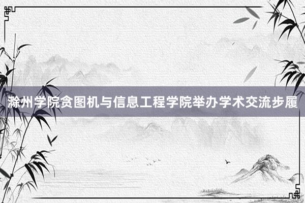 滁州学院贪图机与信息工程学院举办学术交流步履