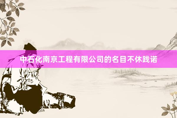 中石化南京工程有限公司的名目不休践诺